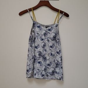 🗽 Brooklyn Industries trapeze top XS poppy print cami sleeveless New York gray